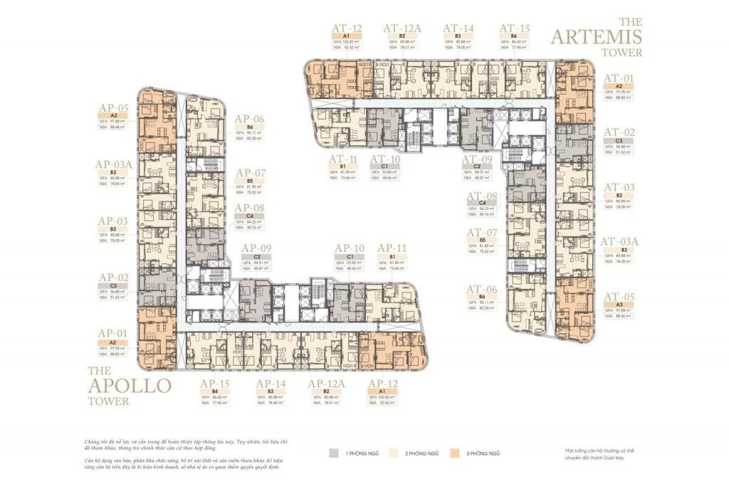 mặt bằng tầng căn the emerald boulevarld